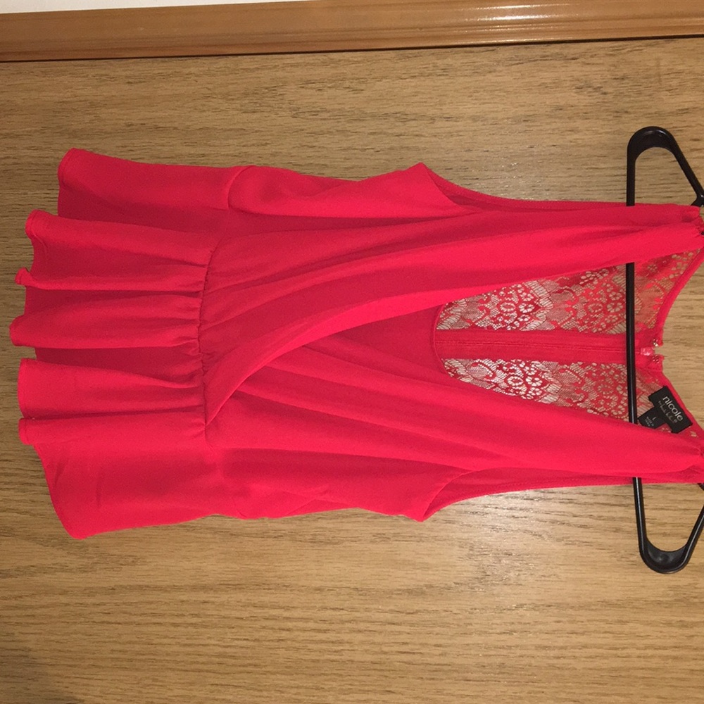 Nicole by Nicole Miller collection,red dress top